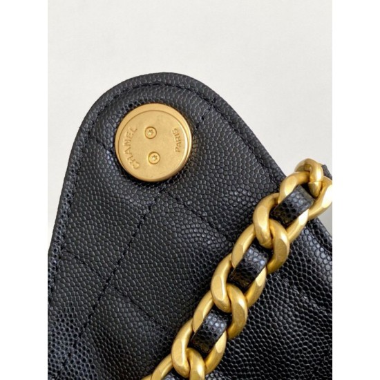 Replica Chanel AS5293 Borse  a secchiello piccola Hobo Vintage con coulisse in pelle di vitello granata nera