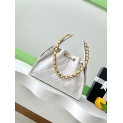 Chanel AS5293 Borse a secchiello piccola Hobo Vintage con coulisse in pelle di vitello granata Bianco Chanel AS5293 Borse a secchiello piccola Hobo Vintage con coulisse in pelle di vitello granata Bianco