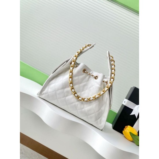 Replica Chanel AS5293 Borse Firmate a secchiello piccola Hobo Vintage con coulisse in pelle di vitello granata Bianco Imitazioni Replica Chanel AS5293 Borse Firmate a secchiello piccola Hobo Vintage con coulisse in pelle di vitello granata Bianco