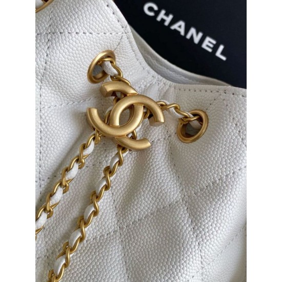 Replica Chanel AS5293 Borse Firmate a secchiello piccola Hobo Vintage con coulisse in pelle di vitello granata Bianco Imitazioni Replica Chanel AS5293 Borse Firmate a secchiello piccola Hobo Vintage con coulisse in pelle di vitello granata Bianco