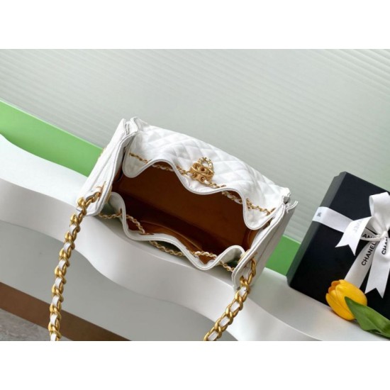 Replica Chanel AS5293 Borse Firmate a secchiello piccola Hobo Vintage con coulisse in pelle di vitello granata Bianco Imitazioni Replica Chanel AS5293 Borse Firmate a secchiello piccola Hobo Vintage con coulisse in pelle di vitello granata Bianco