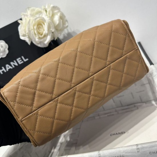Replica Chanel 25c AS5293 Borsa a secchiello Hobo Vintage piccola con coulisse in pelle di vitello granata Marrone Imitazioni Replica Chanel 25c AS5293 Borsa a secchiello Hobo Vintage piccola con coulisse in pelle di vitello granata Marrone