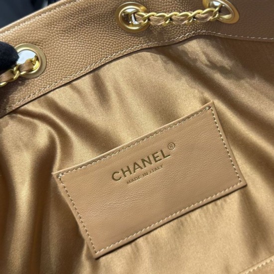 Replica Chanel 25c AS5293 Borsa a secchiello Hobo Vintage piccola con coulisse in pelle di vitello granata Marrone Imitazioni Replica Chanel 25c AS5293 Borsa a secchiello Hobo Vintage piccola con coulisse in pelle di vitello granata Marrone