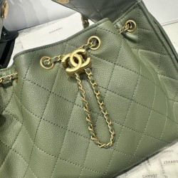 Replica Chanel 25c AS5293 Borsa a secchiello Hobo Vintage piccola con coulisse in pelle di vitello granata Verde Imitazioni Replica Chanel 25c AS5293 Borsa a secchiello Hobo Vintage piccola con coulisse in pelle di vitello granata Verde