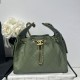 Replica Chanel 25c AS5293 Borsa a secchiello Hobo Vintage piccola con coulisse in pelle di vitello granata Verde