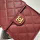 Replica Chanel 25c AS5293 Borsa a secchiello Hobo Vintage piccola con coulisse in pelle di vitello granata Rosso Imitazioni Replica Chanel 25c AS5293 Borsa a secchiello Hobo Vintage piccola con coulisse in pelle di vitello granata Rosso