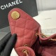 Replica Chanel 25c AS5293 Borsa a secchiello Hobo Vintage piccola con coulisse in pelle di vitello granata Rosso Imitazioni Replica Chanel 25c AS5293 Borsa a secchiello Hobo Vintage piccola con coulisse in pelle di vitello granata Rosso