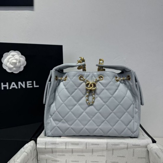Replica Chanel 25c AS5293 Borsa a secchiello Hobo Vintage piccola con coulisse in pelle di vitello granata Blu