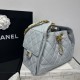 Replica Chanel 25c AS5293 Borsa a secchiello Hobo Vintage piccola con coulisse in pelle di vitello granata Blu