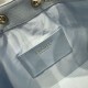 Replica Chanel 25c AS5293 Borsa a secchiello Hobo Vintage piccola con coulisse in pelle di vitello granata Blu