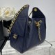 Replica Chanel 25c AS5293 Borsa a secchiello Hobo Vintage piccola con coulisse in pelle di vitello granata Blu scuro