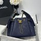 Replica Chanel 25c AS5293 Borsa a secchiello Hobo Vintage piccola con coulisse in pelle di vitello granata Blu scuro