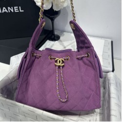 Replica Chanel 25c AS5293 Bora Pari a secchiello Hobo Vintage piccola con coulisse Denim Viola Imitazioni Replica Chanel 25c AS5293 Bora Pari a secchiello Hobo Vintage piccola con coulisse Denim Viola