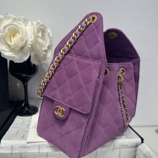 Replica Chanel 25c AS5293 Bora Pari a secchiello Hobo Vintage piccola con coulisse Denim Viola Imitazioni Replica Chanel 25c AS5293 Bora Pari a secchiello Hobo Vintage piccola con coulisse Denim Viola