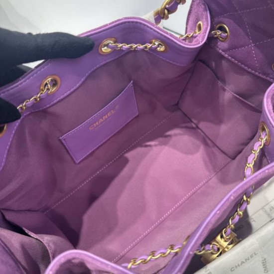 Replica Chanel 25c AS5293 Bora Pari a secchiello Hobo Vintage piccola con coulisse Denim Viola Imitazioni Replica Chanel 25c AS5293 Bora Pari a secchiello Hobo Vintage piccola con coulisse Denim Viola