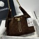 Replica Chanel 25c AS5293 Borse Firmate a secchiello Hobo Vintage piccola con coulisse Denim Caffè Imitazioni Replica Chanel 25c AS5293 Borse Firmate a secchiello Hobo Vintage piccola con coulisse Denim Caffè