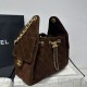 Replica Chanel 25c AS5293 Borse Firmate a secchiello Hobo Vintage piccola con coulisse Denim Caffè Imitazioni Replica Chanel 25c AS5293 Borse Firmate a secchiello Hobo Vintage piccola con coulisse Denim Caffè