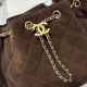 Replica Chanel 25c AS5293 Borse Firmate a secchiello Hobo Vintage piccola con coulisse Denim Caffè Imitazioni Replica Chanel 25c AS5293 Borse Firmate a secchiello Hobo Vintage piccola con coulisse Denim Caffè