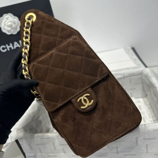 Replica Chanel 25c AS5293 Borse Firmate a secchiello Hobo Vintage piccola con coulisse Denim Caffè Imitazioni Replica Chanel 25c AS5293 Borse Firmate a secchiello Hobo Vintage piccola con coulisse Denim Caffè