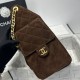 Replica Chanel 25c AS5293 Borse Firmate a secchiello Hobo Vintage piccola con coulisse Denim Caffè Imitazioni Replica Chanel 25c AS5293 Borse Firmate a secchiello Hobo Vintage piccola con coulisse Denim Caffè