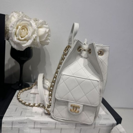 Replica Zaino Chanel 25B Medio in Vitello Granato Bianco AS5600 Imitazioni Replica Zaino Chanel 25B Medio in Vitello Granato Bianco AS5600