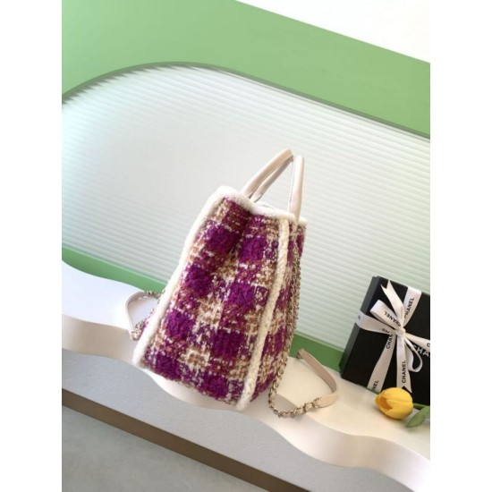 Replica Borse Alta Qualità Shopping Chanel 25N AS5689 in Tweed Agnello Coco Neige Viola Imitazioni Replica Borse Alta Qualità Shopping Chanel 25N AS5689 in Tweed Agnello Coco Neige Viola