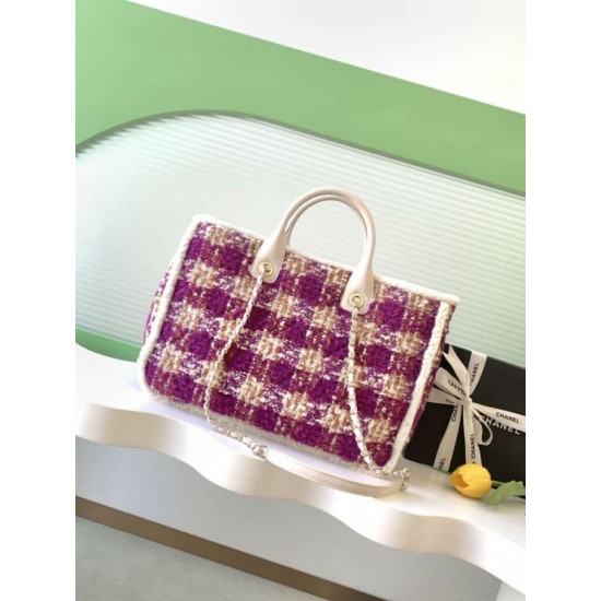 Replica Borse Alta Qualità Shopping Chanel 25N AS5689 in Tweed Agnello Coco Neige Viola Imitazioni Replica Borse Alta Qualità Shopping Chanel 25N AS5689 in Tweed Agnello Coco Neige Viola