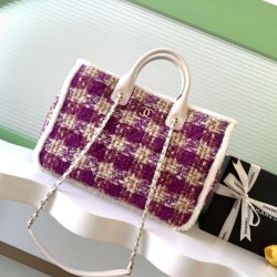 Replica Borse  Alta Qualità Shopping Chanel 25N AS5689 in Tweed Agnello Coco Neige Viola