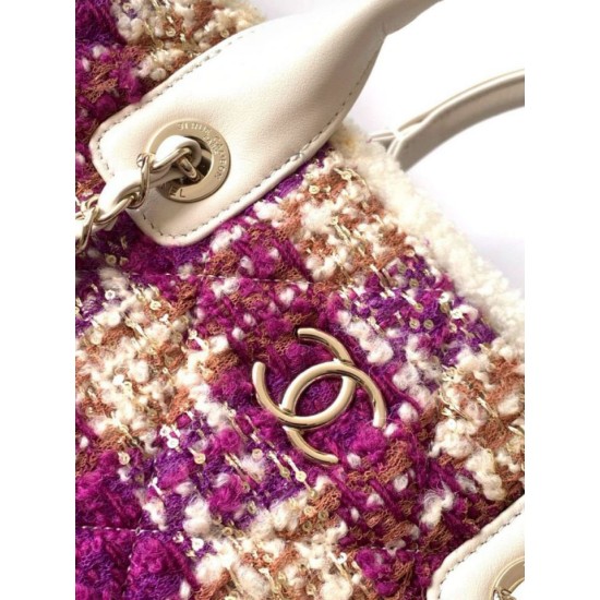Replica Borse Alta Qualità Shopping Chanel 25N AS5689 in Tweed Agnello Coco Neige Viola Imitazioni Replica Borse Alta Qualità Shopping Chanel 25N AS5689 in Tweed Agnello Coco Neige Viola
