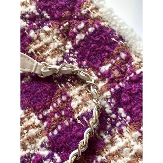 Replica Borse Alta Qualità Shopping Chanel 25N AS5689 in Tweed Agnello Coco Neige Viola Imitazioni Replica Borse Alta Qualità Shopping Chanel 25N AS5689 in Tweed Agnello Coco Neige Viola