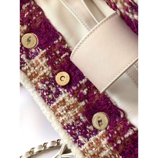 Replica Borse Alta Qualità Shopping Chanel 25N AS5689 in Tweed Agnello Coco Neige Viola Imitazioni Replica Borse Alta Qualità Shopping Chanel 25N AS5689 in Tweed Agnello Coco Neige Viola