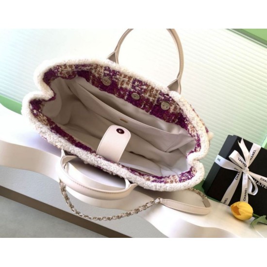 Replica Borse Alta Qualità Shopping Chanel 25N AS5689 in Tweed Agnello Coco Neige Viola Imitazioni Replica Borse Alta Qualità Shopping Chanel 25N AS5689 in Tweed Agnello Coco Neige Viola