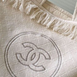 Replica Borsa Tote Chanel Coco Beach con Borsa Piccola Agnello Bianco Imitazioni Replica Borsa Tote Chanel Coco Beach con Borsa Piccola Agnello Bianco