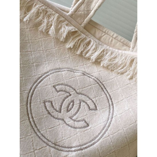 Replica Borsa Tote Chanel Coco Beach con Borsa Piccola Agnello Bianco Imitazioni Replica Borsa Tote Chanel Coco Beach con Borsa Piccola Agnello Bianco