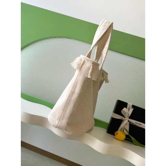 Replica Borsa Tote Chanel Coco Beach con Borsa Piccola Agnello Bianco Imitazioni Replica Borsa Tote Chanel Coco Beach con Borsa Piccola Agnello Bianco