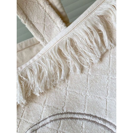 Replica Borsa Tote Chanel Coco Beach con Borsa Piccola Agnello Bianco Imitazioni Replica Borsa Tote Chanel Coco Beach con Borsa Piccola Agnello Bianco