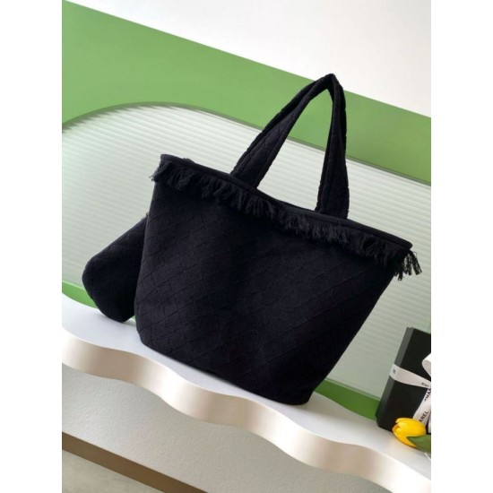 Replica Borsa Tote Chanel Coco Beach con Borsa Piccola Agnello Nero Imitazioni Replica Borsa Tote Chanel Coco Beach con Borsa Piccola Agnello Nero