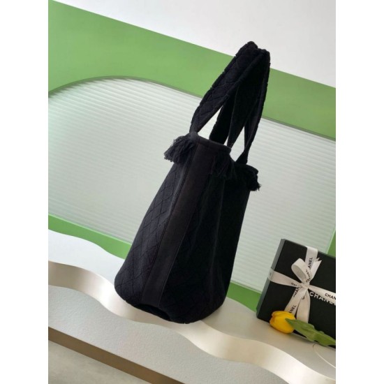 Replica Borsa Tote Chanel Coco Beach con Borsa Piccola Agnello Nero Imitazioni Replica Borsa Tote Chanel Coco Beach con Borsa Piccola Agnello Nero
