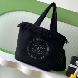 Replica Borsa Tote Chanel Coco Beach con Borsa Piccola Agnello Nero