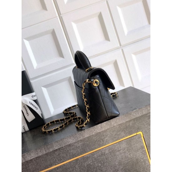 Replica Borsa Tote Chanel 25k Classica con Patta Caviar Pelle di Vitello Nera Hardware Oro Imitazioni Replica Borsa Tote Chanel 25k Classica con Patta Caviar Pelle di Vitello Nera Hardware Oro