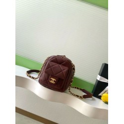 Borse bowling piccola Chanel AS5792 Pelle di agnello Bordeaux Borse bowling piccola Chanel AS5792 Pelle di agnello Bordeaux