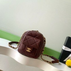 Replica Borse bowling piccola Chanel AS5792 Pelle di agnello Bordeaux Imitazioni Replica Borse bowling piccola Chanel AS5792 Pelle di agnello Bordeaux