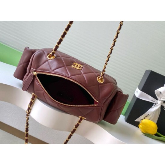 Replica Borse bowling piccola Chanel AS5792 Pelle di agnello Bordeaux Imitazioni Replica Borse bowling piccola Chanel AS5792 Pelle di agnello Bordeaux