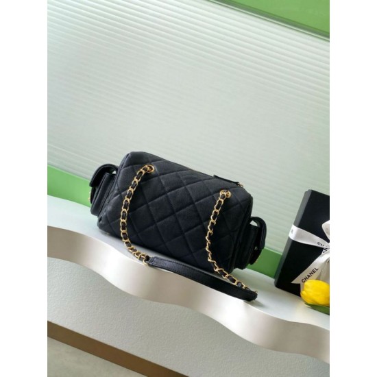 Replica Borse bowling piccola Chanel AS5792 Pelle di vitello granata Nero Imitazioni Replica Borse bowling piccola Chanel AS5792 Pelle di vitello granata Nero
