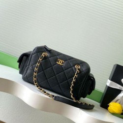 Replica Borse  bowling piccola Chanel AS5792 Pelle di vitello granata Nero