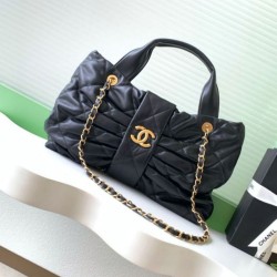 Replica Borsa a fiocco Chanel 25K Pelle di agnello AS5851 Nero