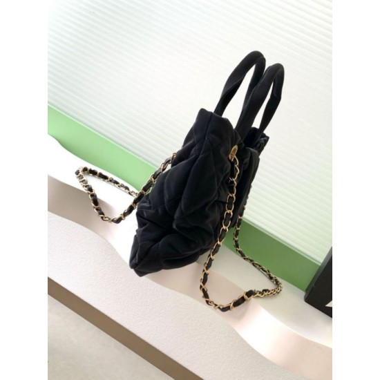 Replica Borsa  1:1 a fiocco Chanel 25K Pelle di vitello AS5851 Nero