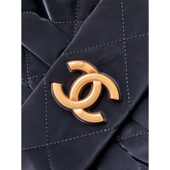 Replica Borsa  1:1 a fiocco Chanel 25K Pelle di vitello AS5851 Nero