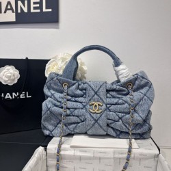 Replica Bora Pari a fiocco Chanel 25K Denim lavato AS5851 Nero