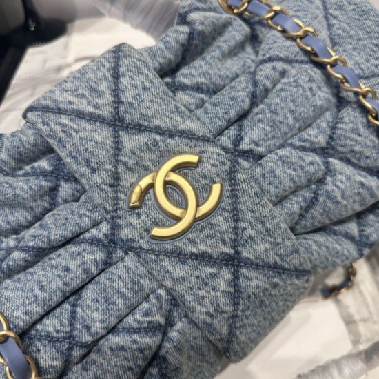 Replica Bora Pari a fiocco Chanel 25K Denim lavato AS5851 Nero Imitazioni Replica Bora Pari a fiocco Chanel 25K Denim lavato AS5851 Nero
